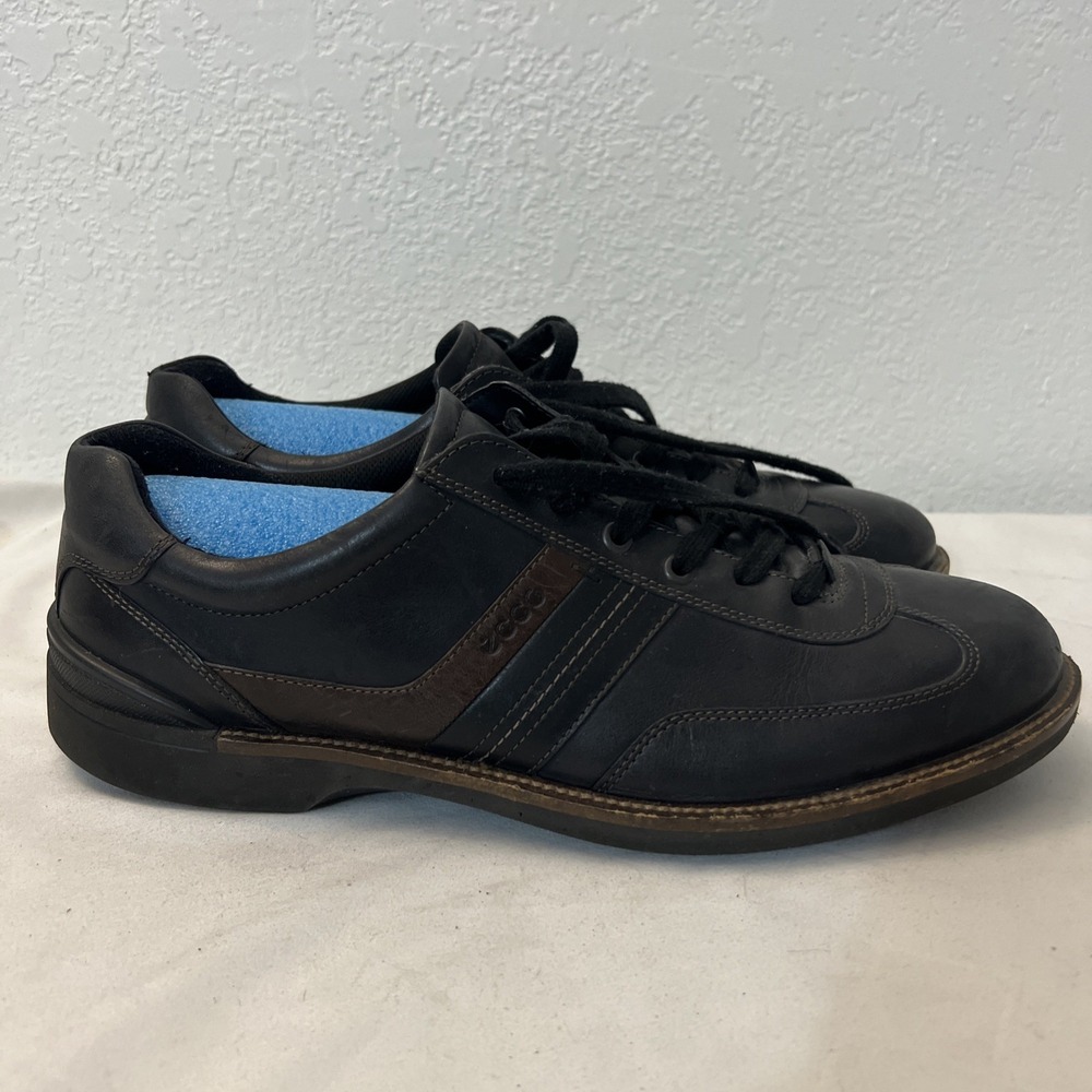 Ecco Mens Leather Fenn Tie Oxford Casual‎ Shoes Black Sneakers EU 47 US 13 13.5 - Picture 5 of 10